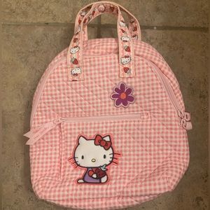 Hello Kitty Vera Bradley Backpack Strawberry and Pink Gingham Print NWOT